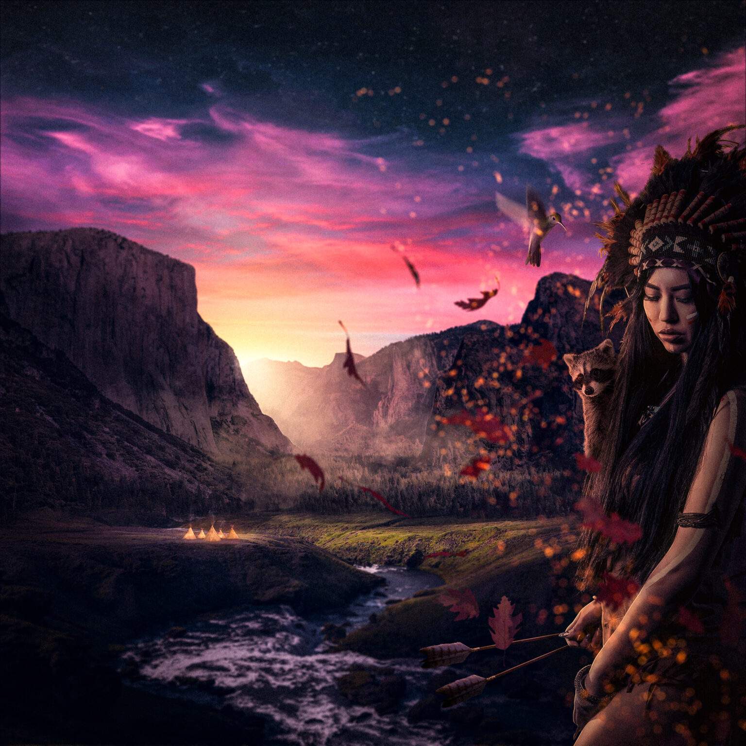 Native American, final Photoshop artwork by DaniHHerrera