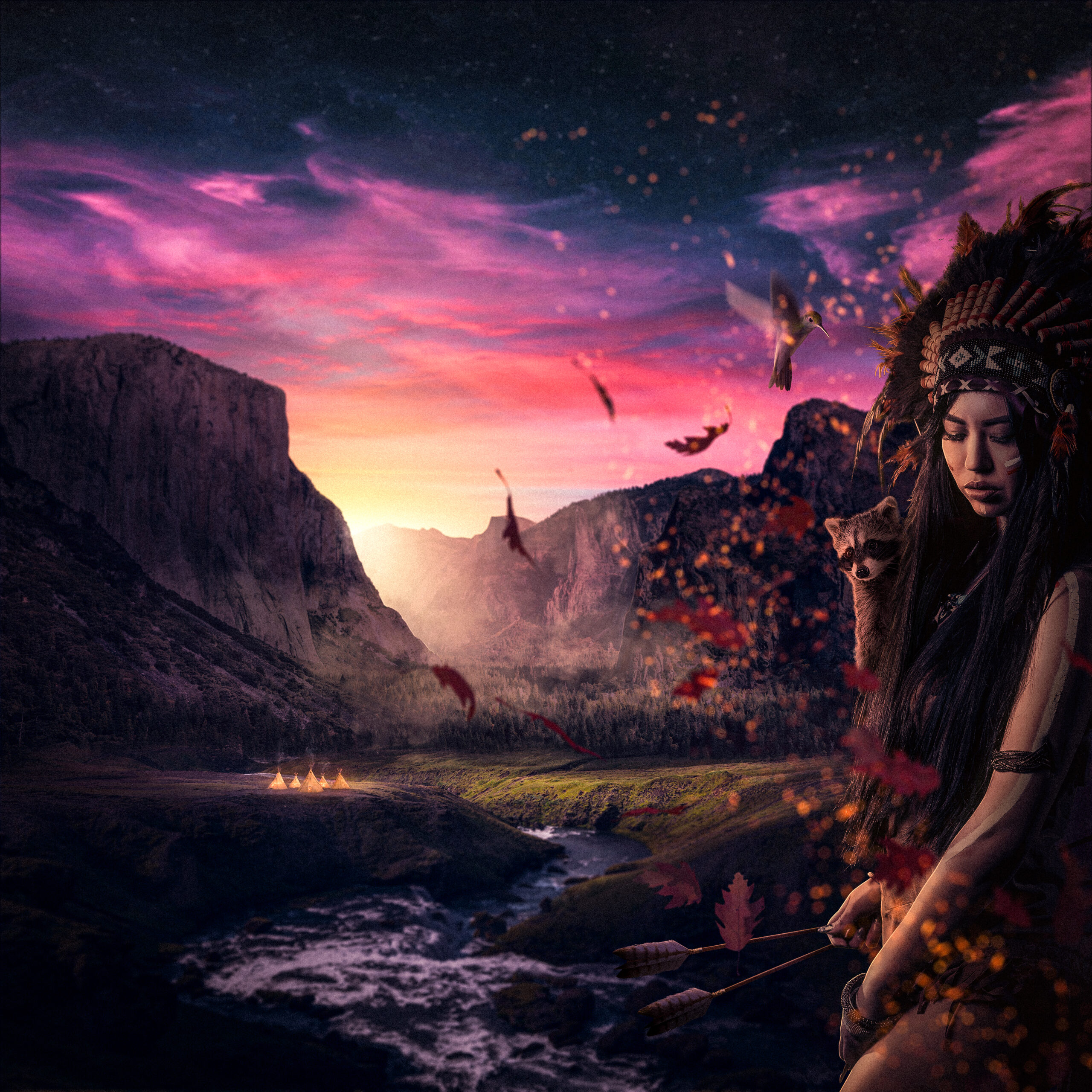Native American, final Photoshop artwork by DaniHHerrera